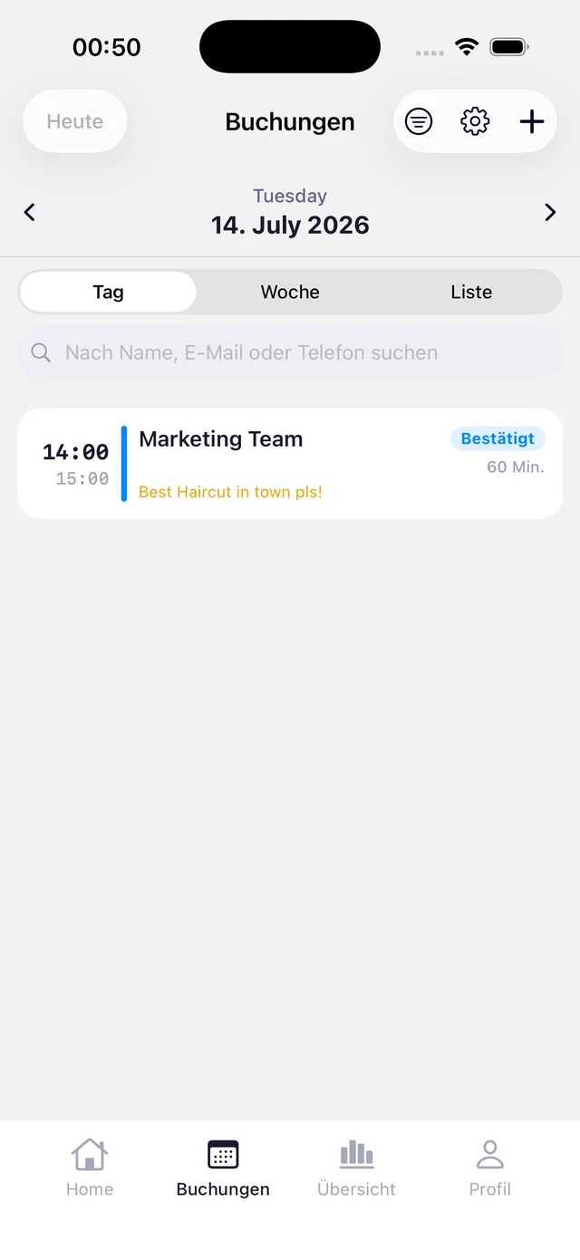 LeviaPay — Buchungen